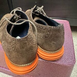 10.5M Cole Haan Lunargrand Wingtip Brown Orange Men's Suede Shoe